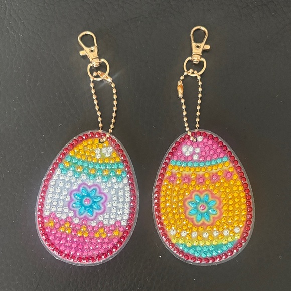 Handmade Easter Egg Bag Charm Keychain Set - Picture 3 of 3